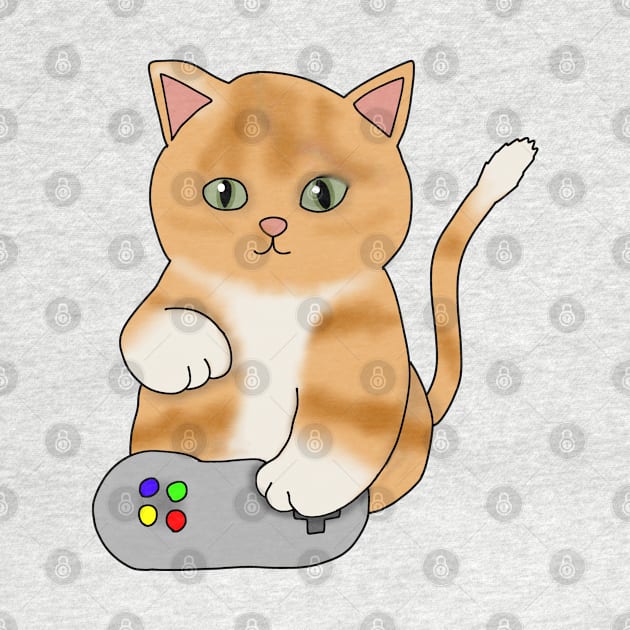 Gamer kitty (fluffy orange cat) by Becky-Marie